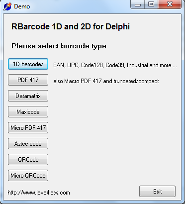 Click to view J4L RBarcode for Delphi 1.2.2 screenshot