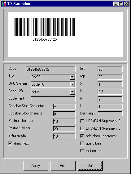 RBarcode Screenshot